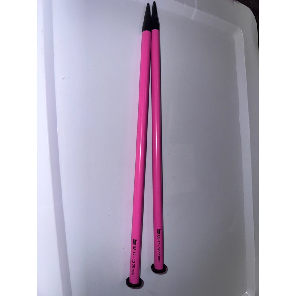 Susan‎ Bates US 17 12.75mm Knitting Needles 14 Inch Hot Pink Single Point Pair